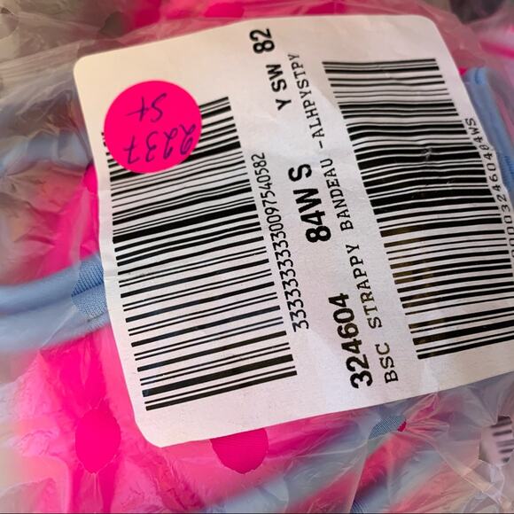 Victoria's Secret Hot Pink Bikini Top Strappy Bra Size Small - Picture 6 of 7